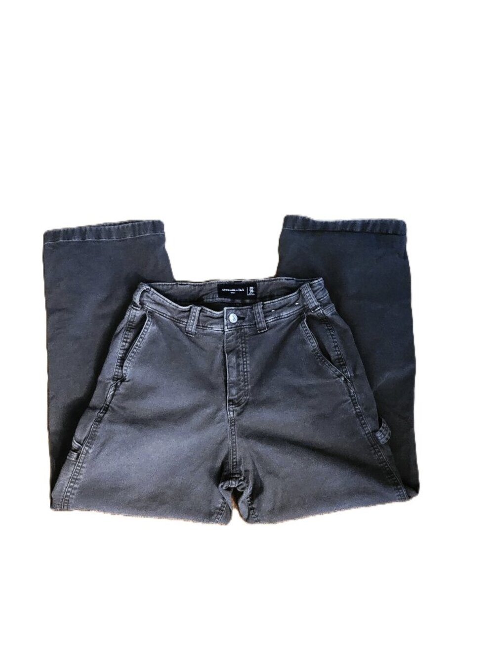 A&F Unisex Gray/Blue Vintage Wash Baggy Cargo Pants - 28 x 28